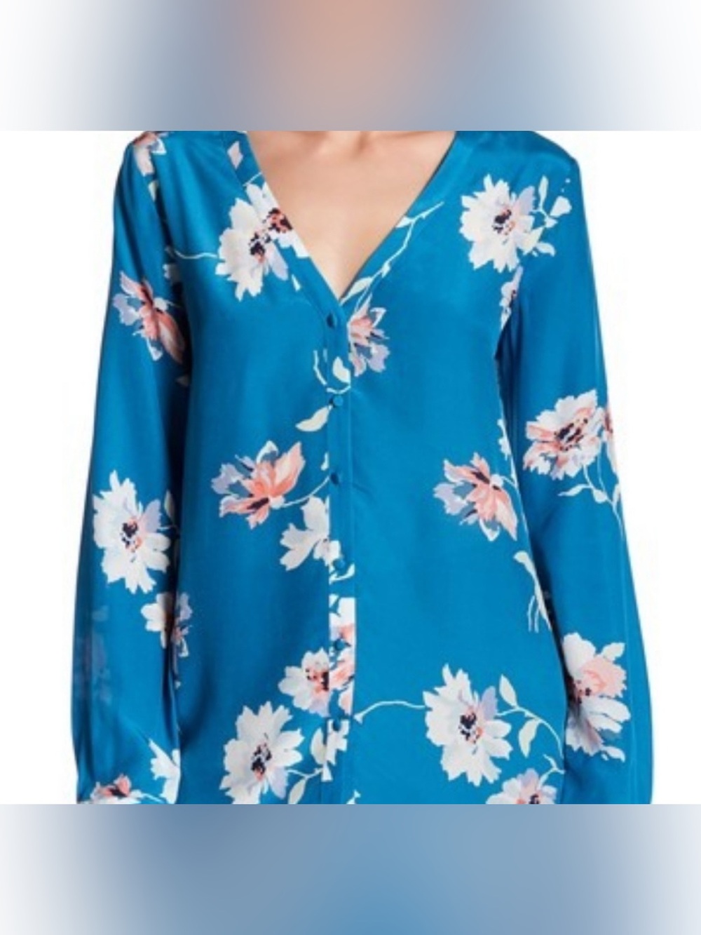 Joie Michi Floral Silk Blouse Size Medium